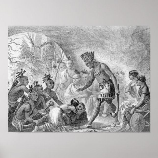 Póster Capitán Smith rescatado por Pocahontas (Frente)