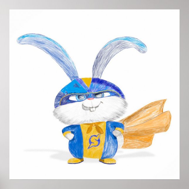Póster Capitán Snowball|regalo para el amante del conejo (Frente)