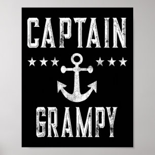 Póster Capitán Vintage Grampy - Crucero Familiar O Boa La