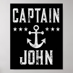 Póster Capitán Vintage John - Cruceros familiares O Lago