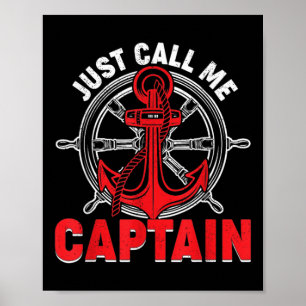Póster Capitán Vintage Llámame Solo Ancla Marinero Barco