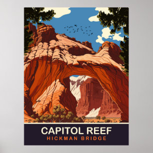 Póster Capitol Reef, Hickman Bridge, Travel