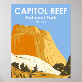 Póster  Capitol Reef National Park Utah Golden Throne