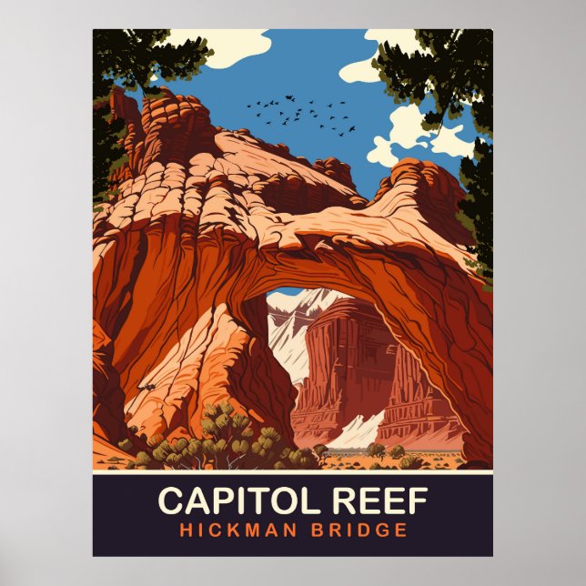 Póster Capitol Reef, puente de Hickman, Viajes (Frente)