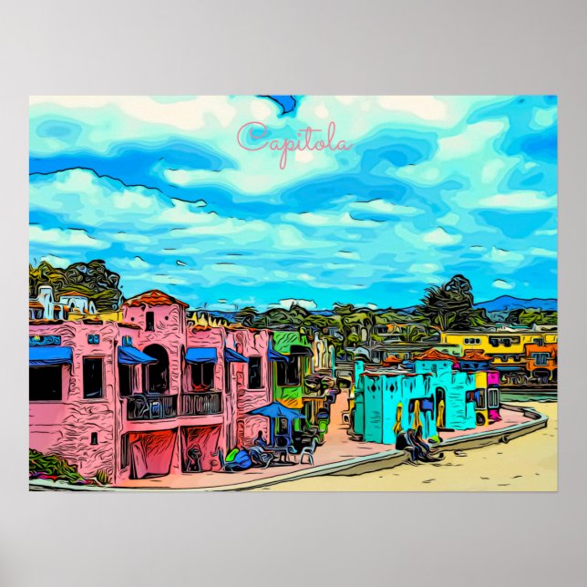 Póster Capitola Cacitas Poster de Costa de California (Frente)
