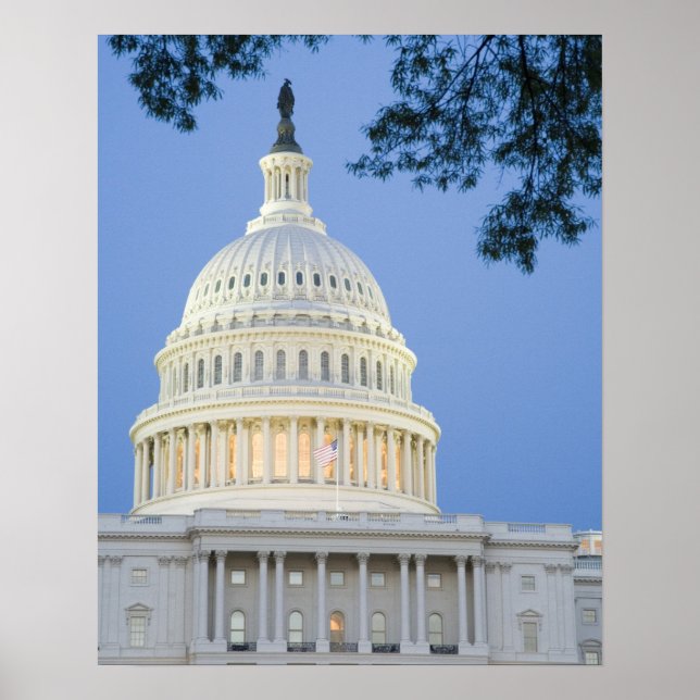 Póster Capitolio de EE. UU. al anochecer, Washington D.C. (Frente)