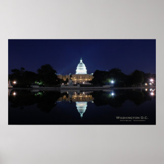 Póster Capitolio de EE.UU. - Noche