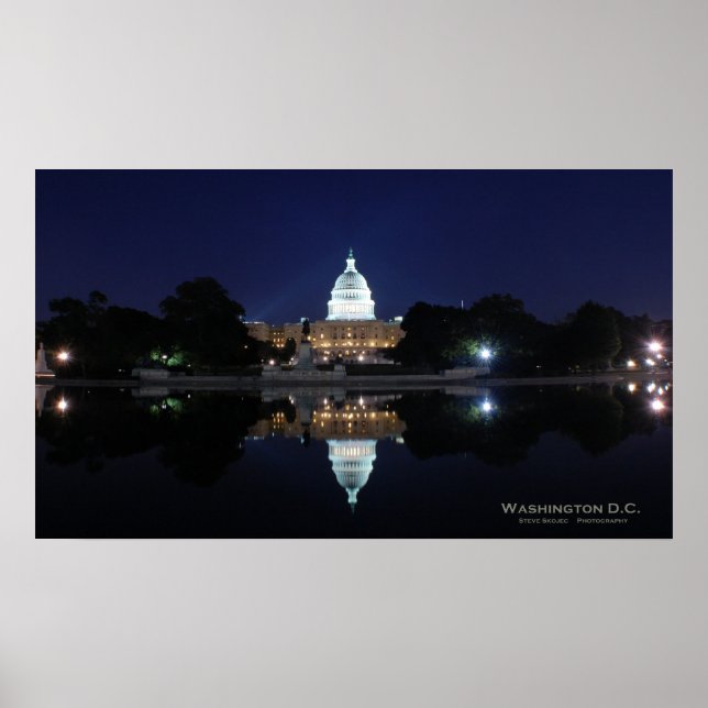 Póster Capitolio de EE.UU. - Noche (Frente)