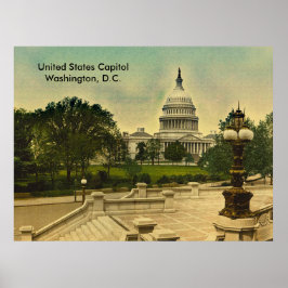 Póster Capitolio de los Estados Unidos desde los escalone