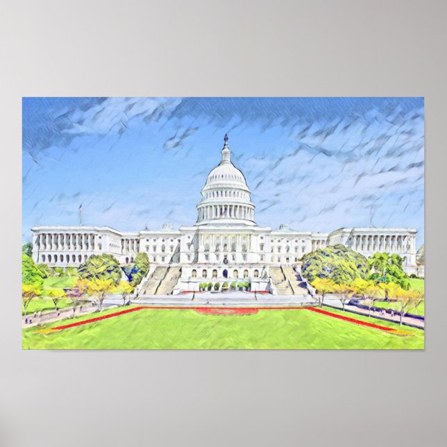 Póster Capitolio de los Estados Unidos, Washington DC (Frente)