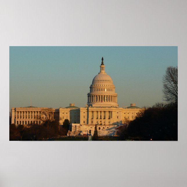 Póster Capitolio de los Navidades Washington DC Holiday (Frente)