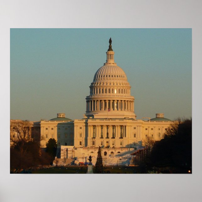 Póster Capitolio de los Navidades Washington DC Holiday (Frente)