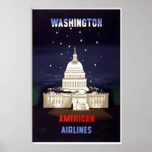 Póster Capitolio de Washington Americano Estados Unidos V