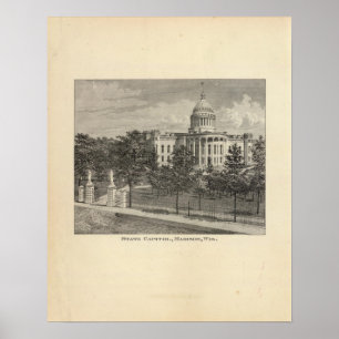 Póster Capitolio del estado, Madison, WIS