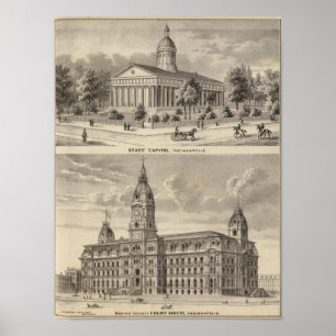 Póster Capitolio Estatal, Casa del Tribunal del Condado d