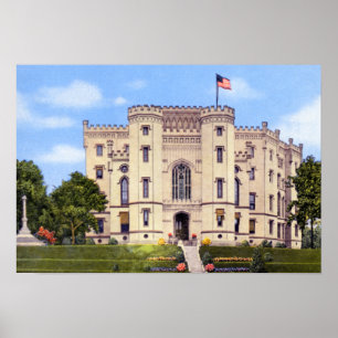 Póster Capitolio viejo del estado de Baton Rouge Luisiana