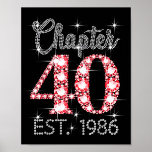 Póster Capítulo 40 Est 1986 Feliz Cumpleaños 40 Chica Hom