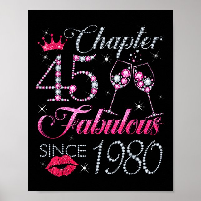 Póster Capítulo 45 Fabuloso desde 1980 45º regalo de cump (Frente)