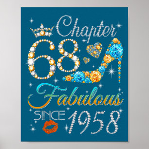 Póster Capítulo 68 Fabuloso desde 1958 Cumpleaños 68 Muje