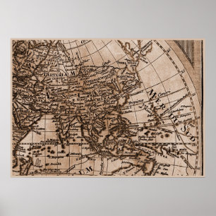 Póster Capítulo 6 del mapa del mundo de Sepia Version de