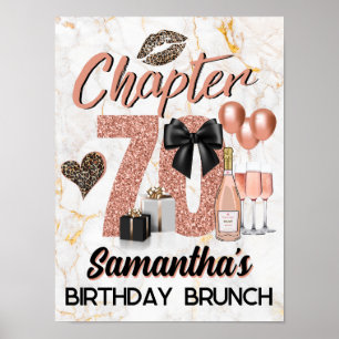 Póster Capítulo 70 Rosa Dorado Leopardo Elegante Cumpleañ