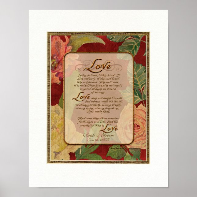 Póster Capítulo de amor contemporáneo 1 Corinthians 13 (Frente)