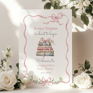 Póster Capítulo Nuevo Baby Shower de la flor de arco rosa