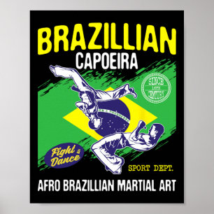 Póster Capoeira Brasileño - Lucha de danza por artes marc