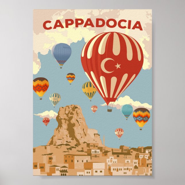 Póster Cappadocia - Poster de Viajes Vintage (Frente)