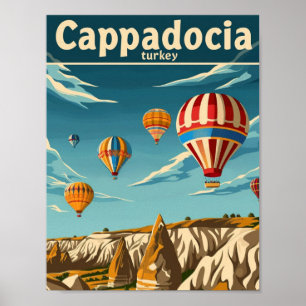 Póster Cappadocia Turquía Vintage Famous Travel Place