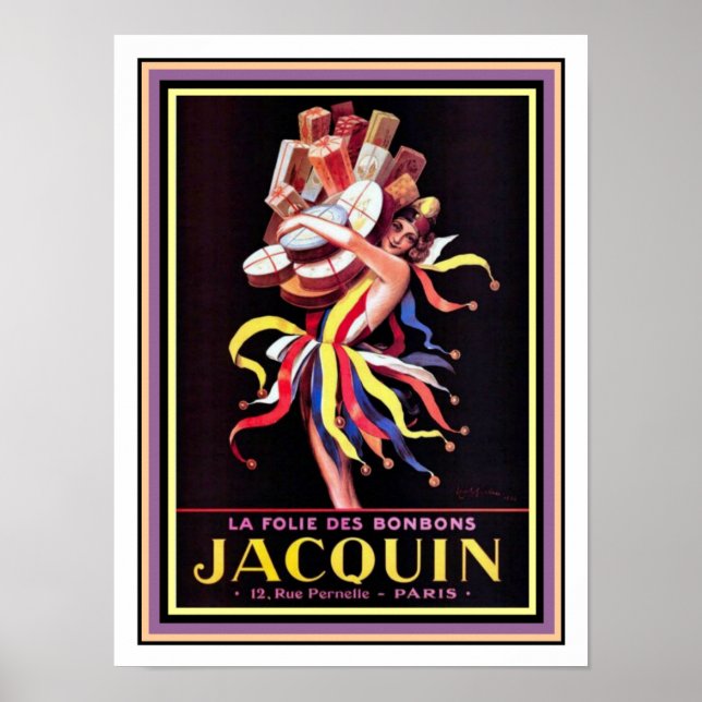 Póster Cappiello Ad Poster de Jacquin Bonbons 12 x 16 (Frente)