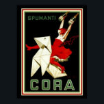Póster Cappiello Art Deco "Cora" Spumanti Print 12 x 16<br><div class="desc">Colorido anuncio Art Deco Cora Spumanti de Leonetto Cappiello</div>