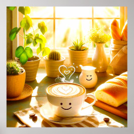 Póster Cappuccino en la mañana