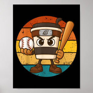 Póster Cappuccino Ino Béisbol Cute Meme De Brainrot Itali