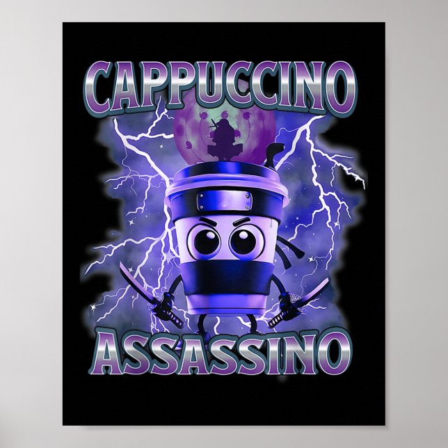Póster Cappuccino Ino Coffee Amantes del Brainrot Italian (Frente)