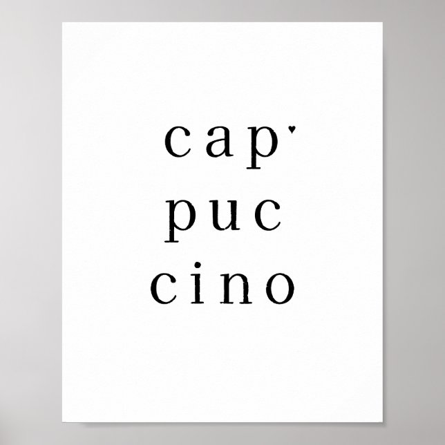 Póster Cappuccino - minimalistic typography poster (Frente)