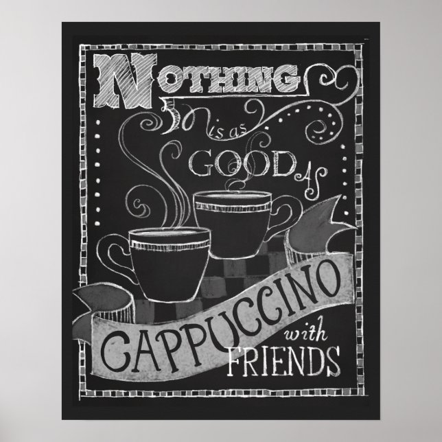 Póster Cappuccino y amigos califican la tipografía como a (Frente)