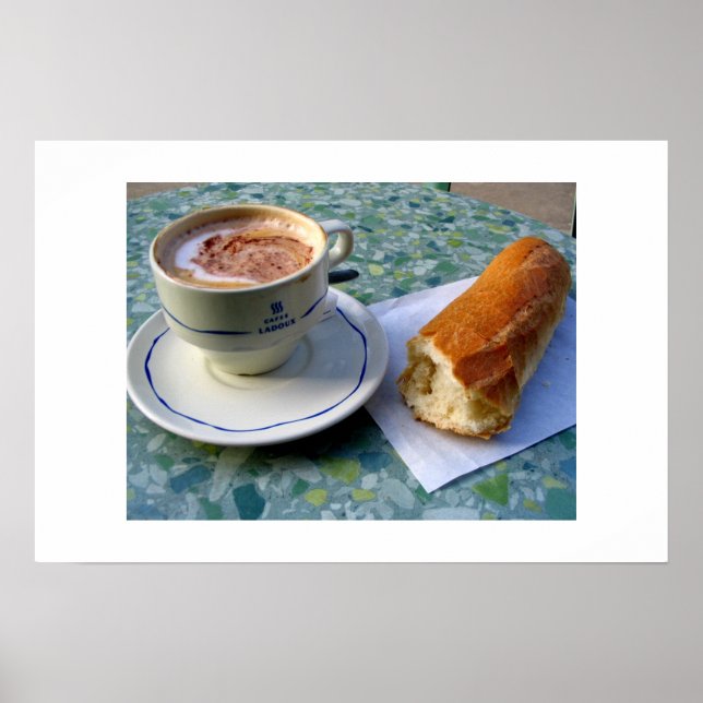 Póster Cappuccino y Baguette (Frente)