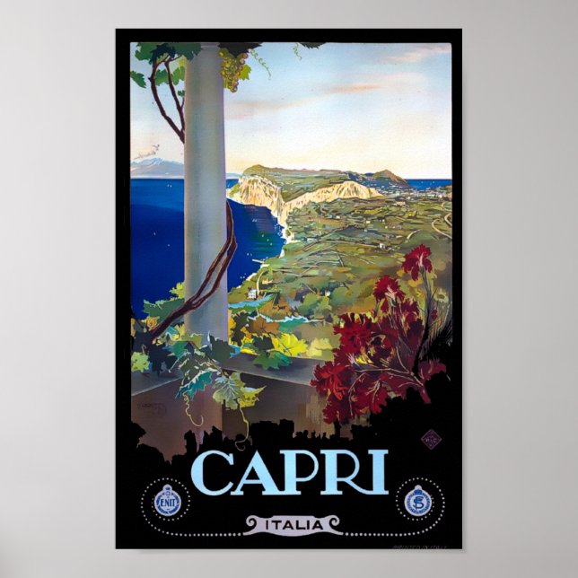 Póster Capri, Italia Poster de Turismo de Viajes de Viaje (Frente)