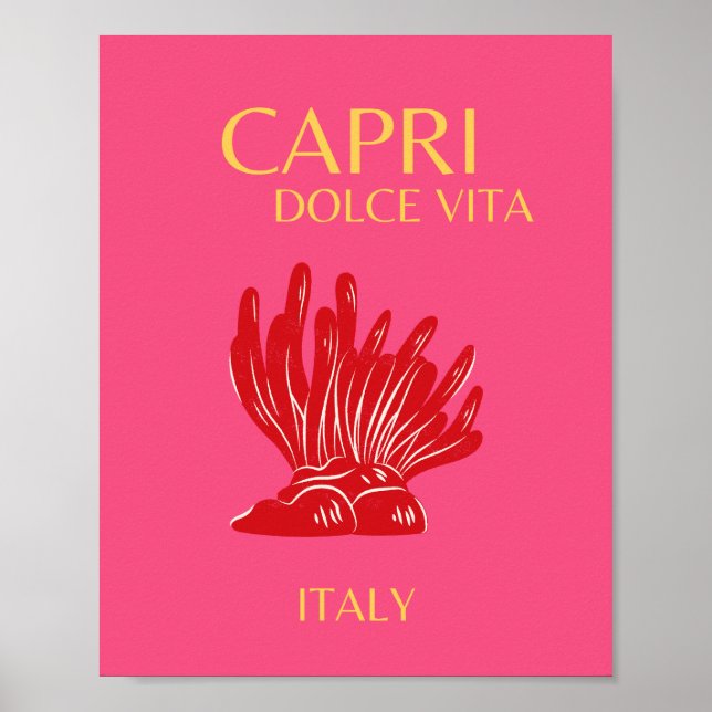 Póster Capri, Italia, rosa (Frente)