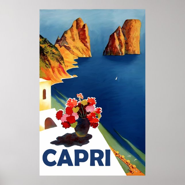 Póster Capri, Italia. Viaje de cosecha (Frente)