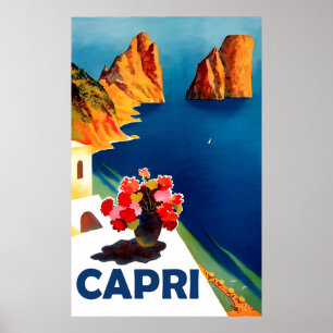 Póster Capri, Italia. Viajes de época