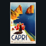 Póster CAPRI NAPLES ITALIA Afiche de viaje Art Deco vinta<br><div class="desc">¡Digitalmente retocado y remasterizado! ¡Se corrige el color y se elimina el brillo! Colección de posters de viaje vintage de reproducción Hi Res. Afiche promocional del turismo en Italia en Capri.</div>
