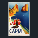 Póster CAPRI NAPLES ITALIA Afiche de viaje Art Deco vinta<br><div class="desc">¡Digitalmente retocado y remasterizado! ¡Se corrige el color y se elimina el brillo! Colección de posters de viaje vintage de reproducción Hi Res. Afiche promocional del turismo en Italia en Capri.</div>