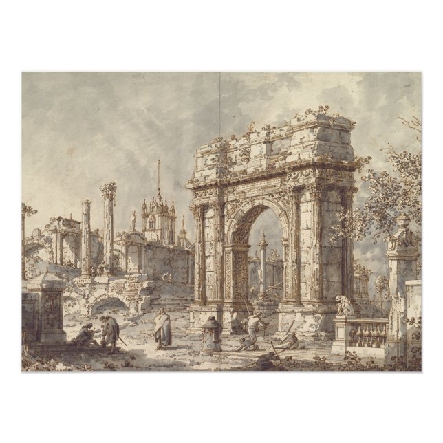 Póster Capriccio con arco triunfal romano (Anverso)