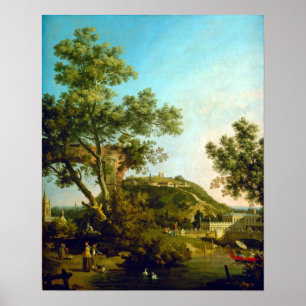 Póster Capriccio del paisaje inglés de Canaletto