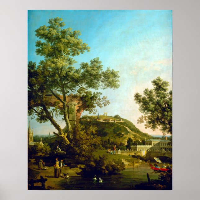 Póster Capriccio del paisaje inglés de Canaletto (Frente)