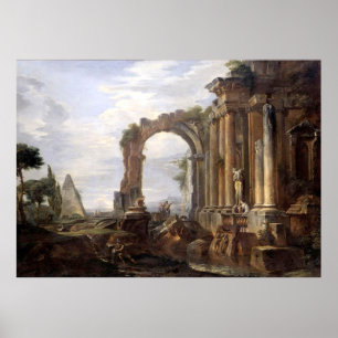 Póster Capriccio Paolo Panini de ruinas clásicas