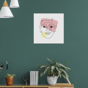 Póster Capricho en una línea – Retrato abstracto