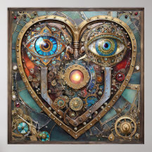 Caprichoso Corazón Steampunk Te Veo Te Amo